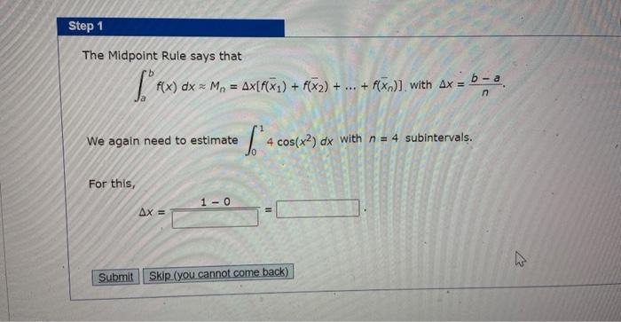 Solved The Midpoint Rule says that | Chegg.com