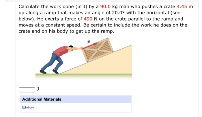 Solved Calculate the work done (in J) by a 90.0 kg man who | Chegg.com