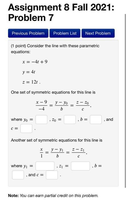 Solved Assignment 8 Fall 2021: Problem 7 Previous Problem | Chegg.com