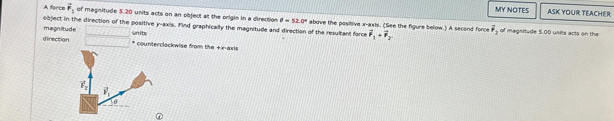 Solved object in the direction of the positive y-axis. Find | Chegg.com