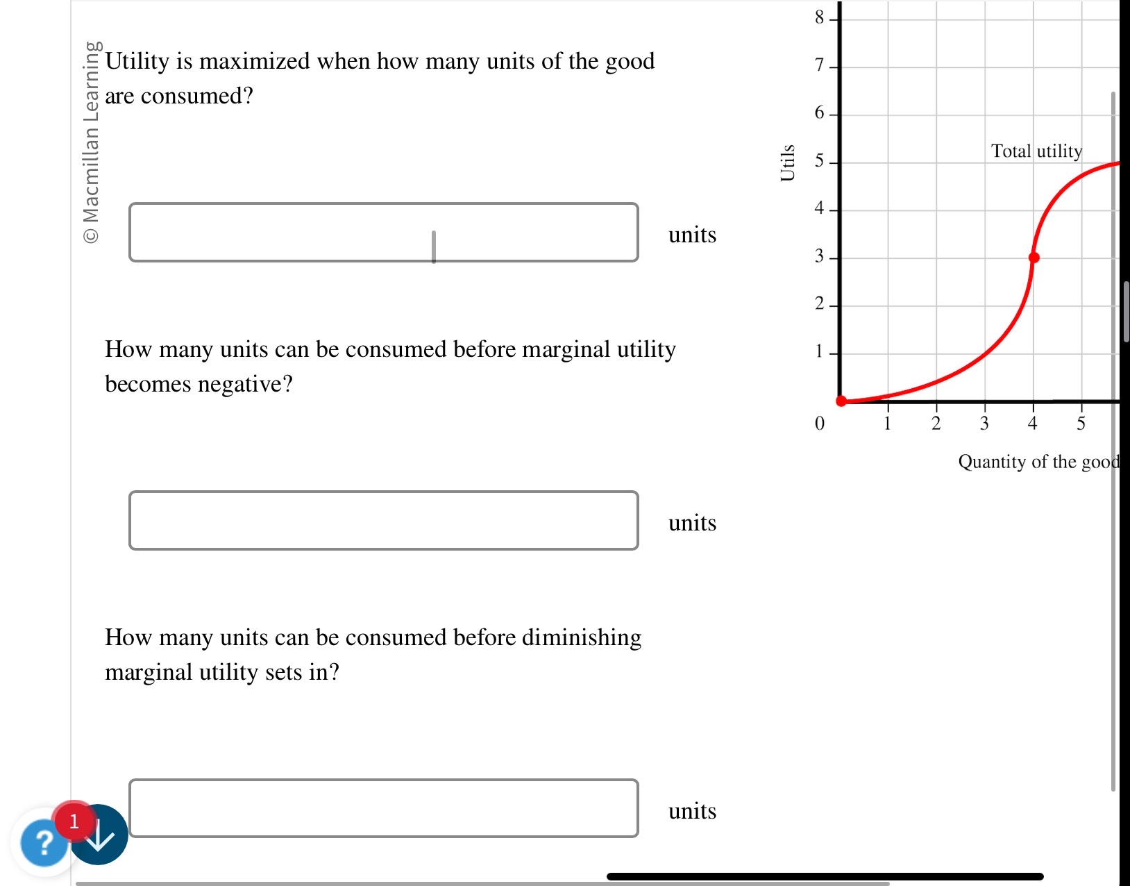 Solved sube∼ ﻿Utility is maximized when how many units of | Chegg.com
