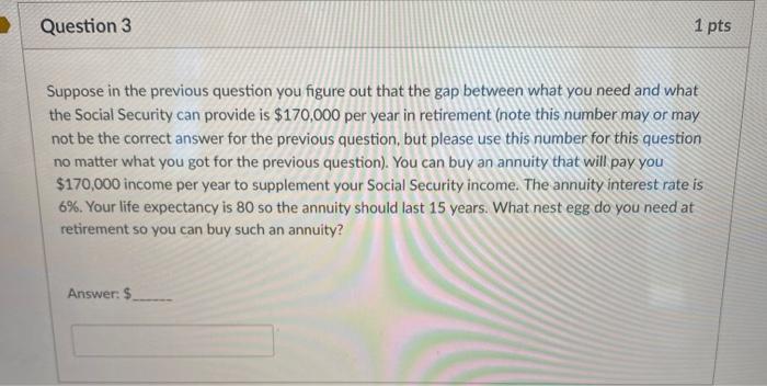 Solved Question 3 1 pts Suppose in the previous question you | Chegg.com