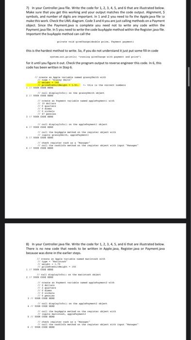 > 8) In your Controller.java file. Write the code for | Chegg.com