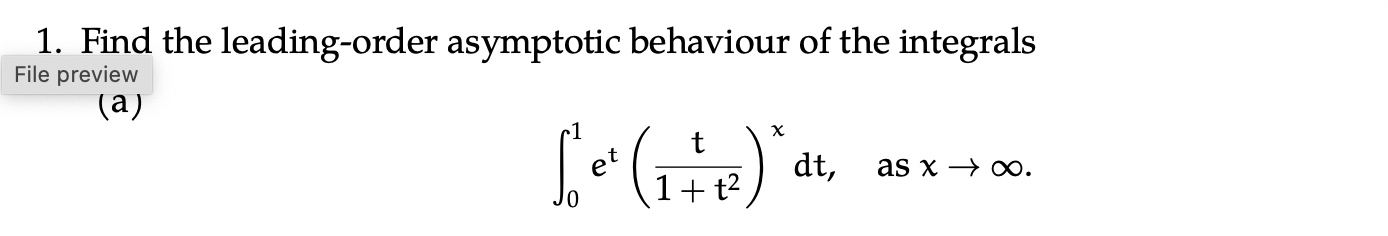 Solved Find the leading-order asymptotic behaviour of the | Chegg.com