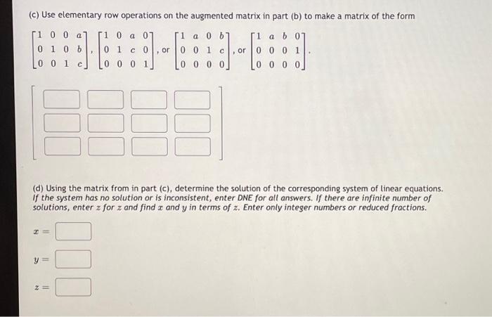 Solved Solve the system of linear equations using elementary | Chegg.com