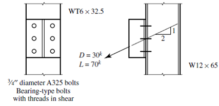 Solved: A structural tee bracket is attached to a column flange wi ...