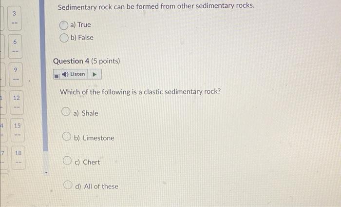 which of the following answers is a false statement about sedimentary rock