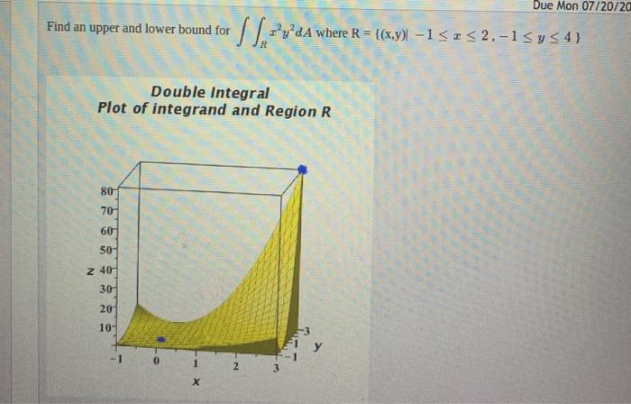 Solved Due Mon 07/20/20 Find an upper and lower bound for | Chegg.com