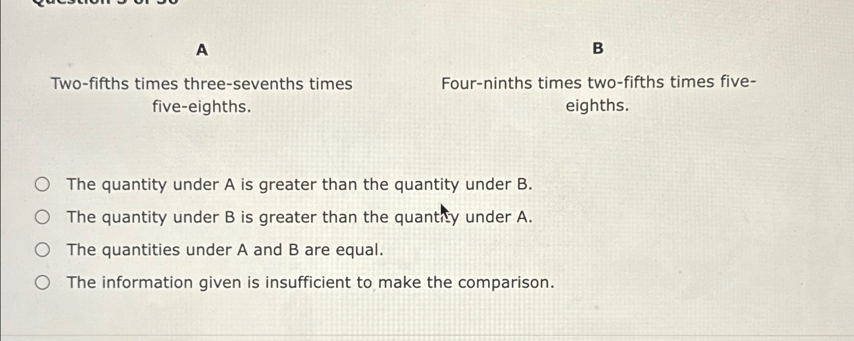 Solved ABTwo-fifths times three-sevenths times | Chegg.com