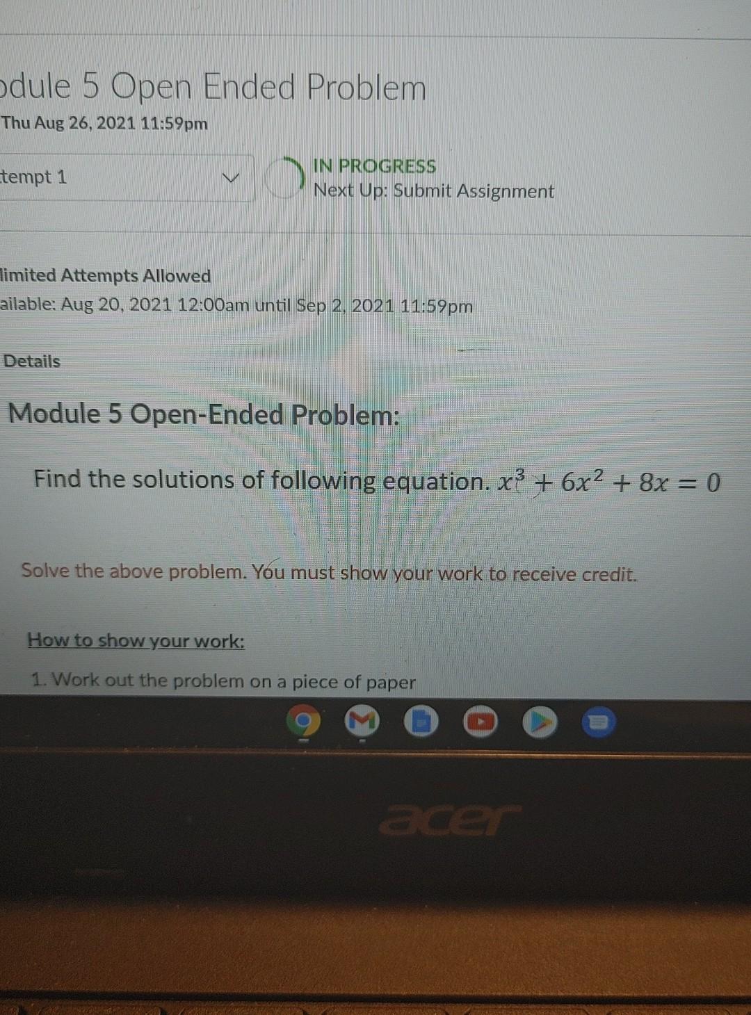 Solved Odule 5 Open Ended Problem Thu Aug 26 2021 11 59pm Chegg