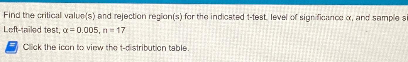 Solved Find the critical value(s) ﻿and rejection region(s) | Chegg.com
