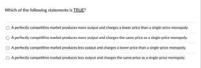Solved Which of the following statements is TRUE? A | Chegg.com