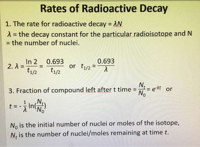 Solved Radioactive Decay and Radioactive decay