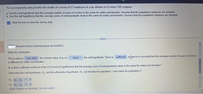 Solved \begin{tabular}{lccccc} Gender & Years of Service & | Chegg.com