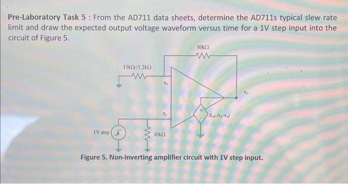 Solved Pre-Laboratory Task 5 : From the AD711 data sheets, | Chegg.com
