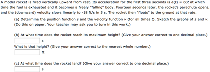 Solved A model rocket is fired vertically upward from rest. | Chegg.com