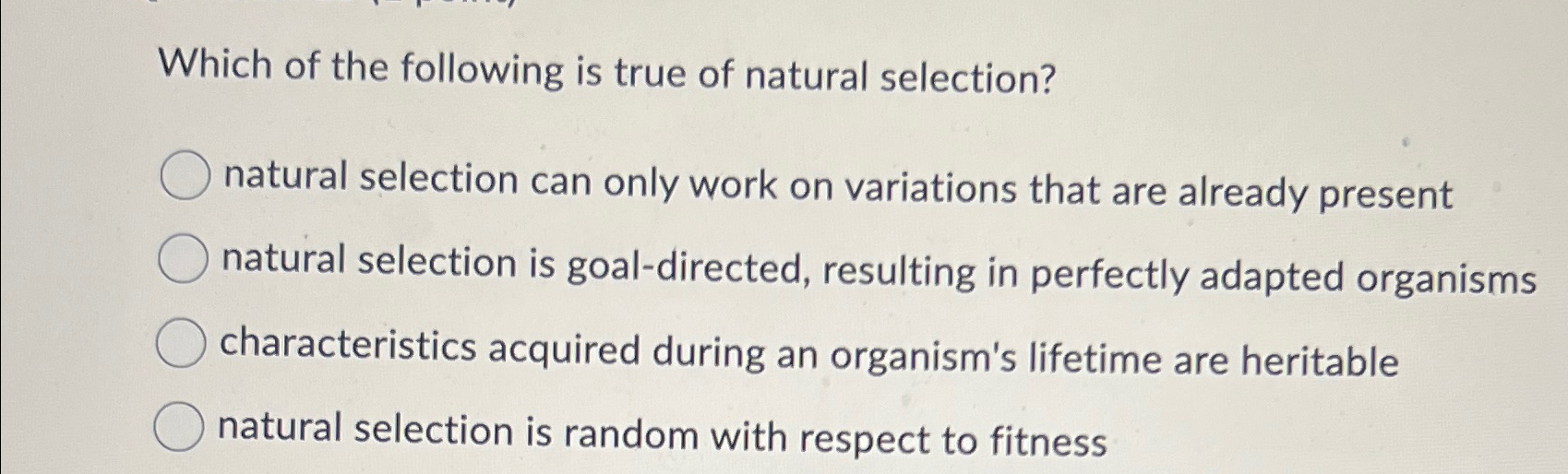 Solved Which of the following is true of natural