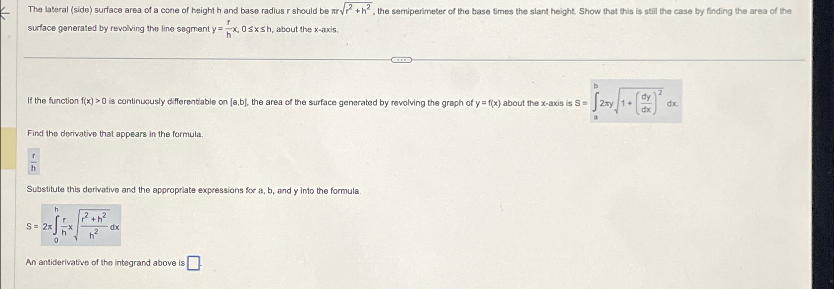 surface generated by revolving the line segment | Chegg.com