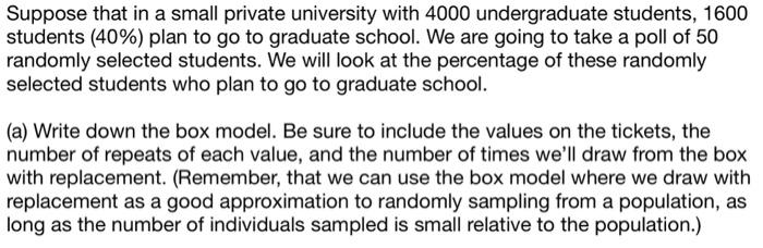 Solved Suppose that in a small private university with 4000 | Chegg.com