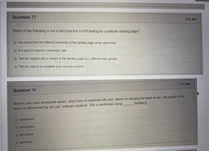 Solved Question 77 2.6 pts Which of the following is not a | Chegg.com