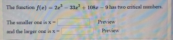 Solved The Function F X 2x 33x2 108x 9 Has Two