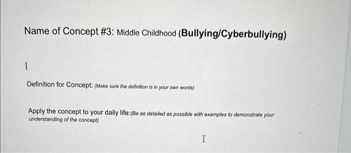 Solved Define The Concept "BULLYING/CYBERBULLING"and How | Chegg.com