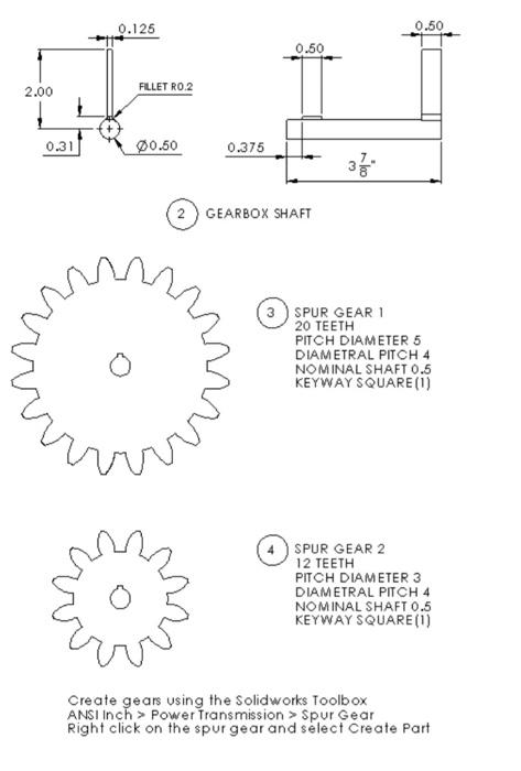 Solved (3) SPUR GEAR I 20 TEETH PITCH DIAMETER 5 DIAMETRAL | Chegg.com