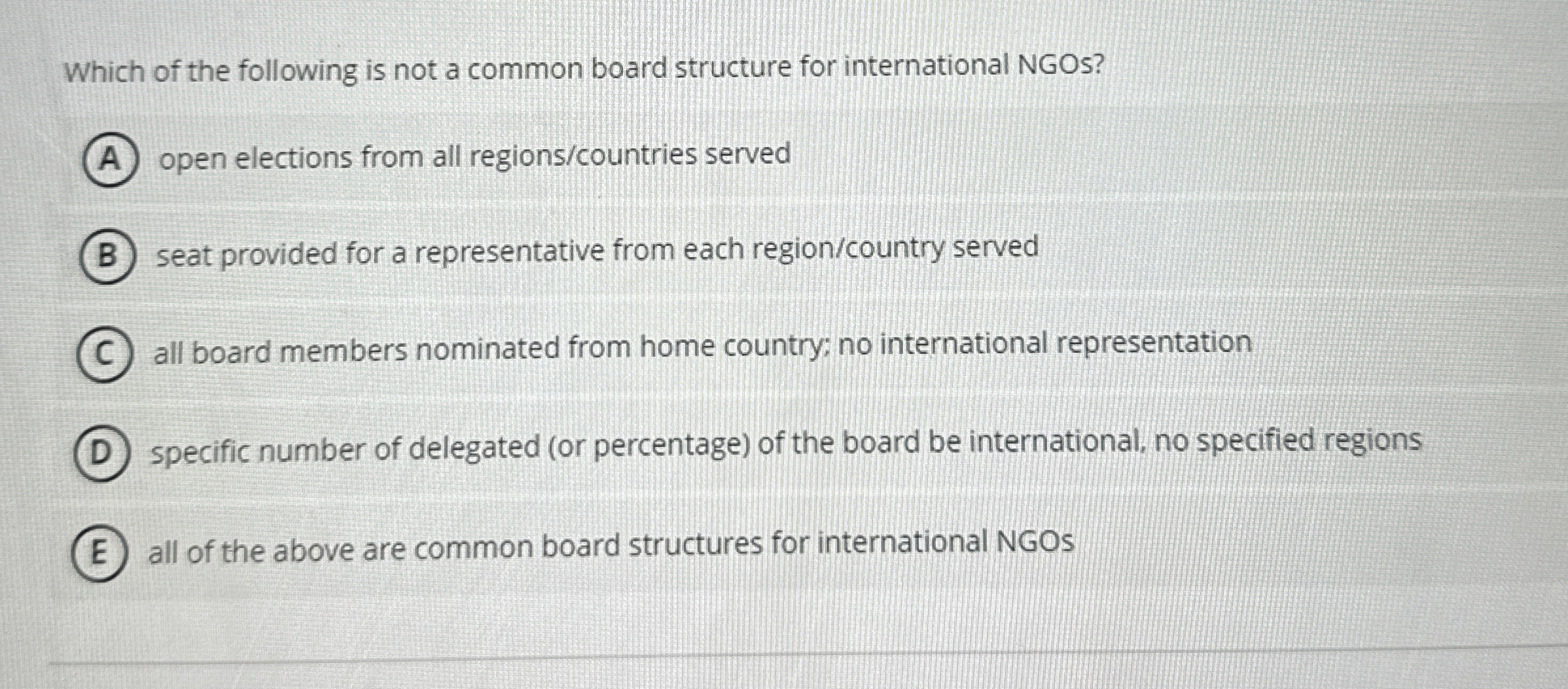 Solved Which of the following is not a common board