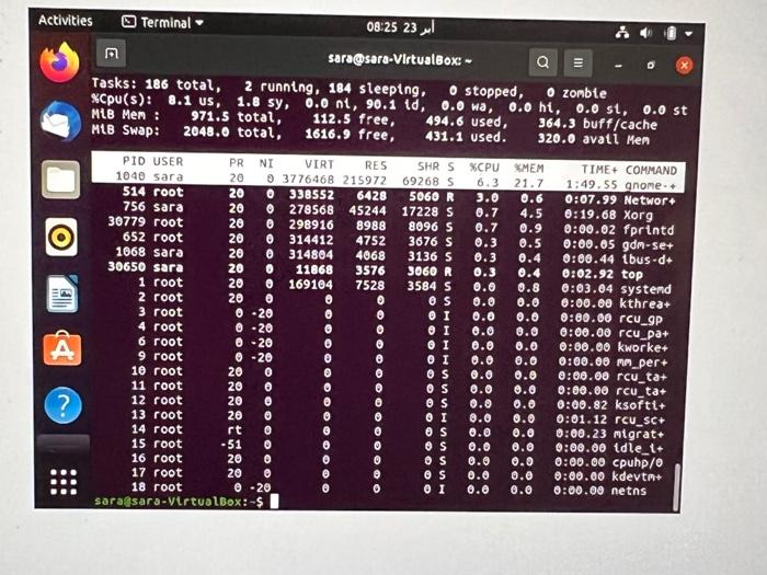 Solved 15. Display memory statistics (physical and virtual | Chegg.com
