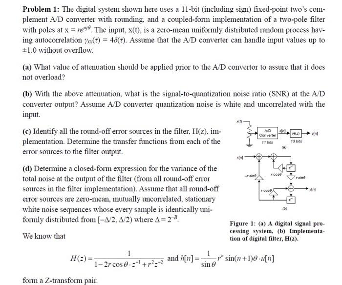 Problem 1: The digital system shown here uses a | Chegg.com