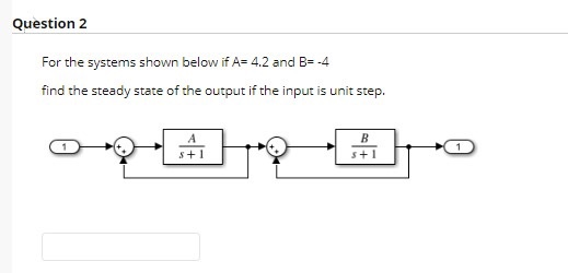 Solved Question 2 For the systems shown below if A= 4.2 and | Chegg.com