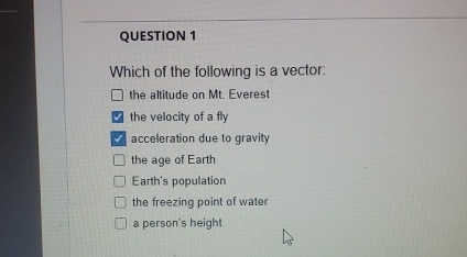 Solved QUESTION 1Which of the following is a vector:the | Chegg.com