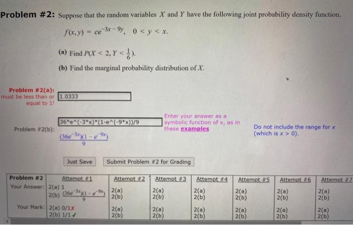 Solved Problem #2: Suppose that the random variables X and Y | Chegg.com