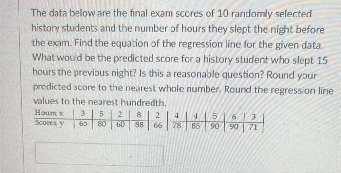 Solved The Data Below Are The Final Exam Scores Of 10 | Chegg.com