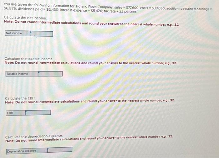 Solved You Are Given The Following Information For Troiano | Chegg.com