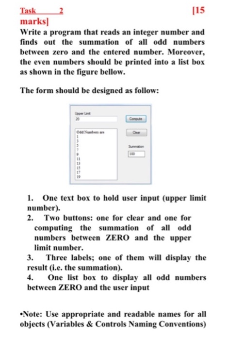 Solved Task [15 marks) Write a program that reads an integer | Chegg.com