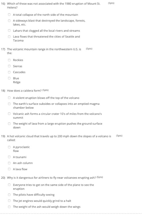 Solved 6) Which of the following could warn geologists about | Chegg.com