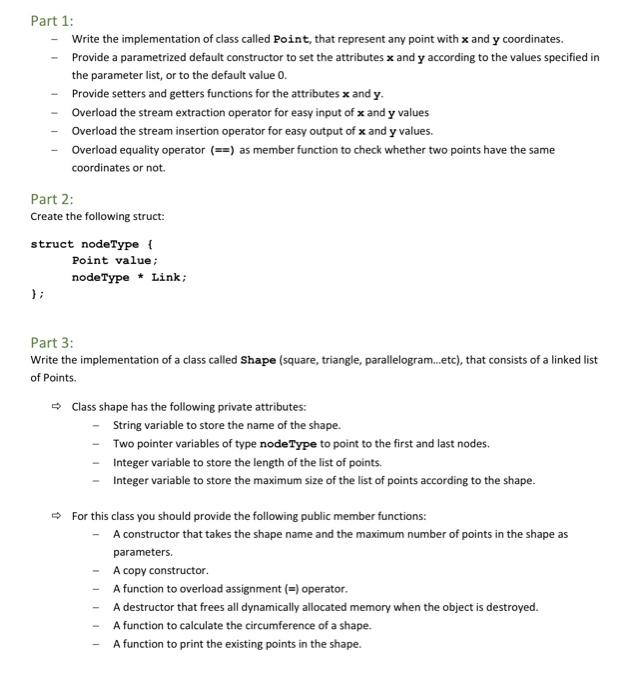 Solved Part 1: Write the implementation of class called | Chegg.com