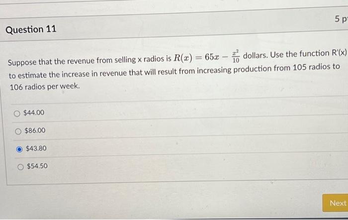 Solved Suppose that the revenue (in dollars) from selling X