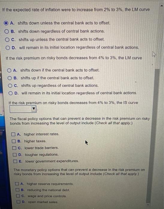 Solved If the expected rate of inflation were to increase | Chegg.com