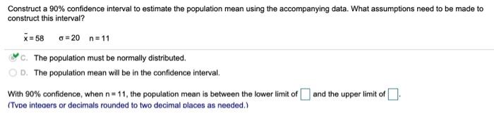 Solved Construct a 90% confidence interval to estimate the | Chegg.com