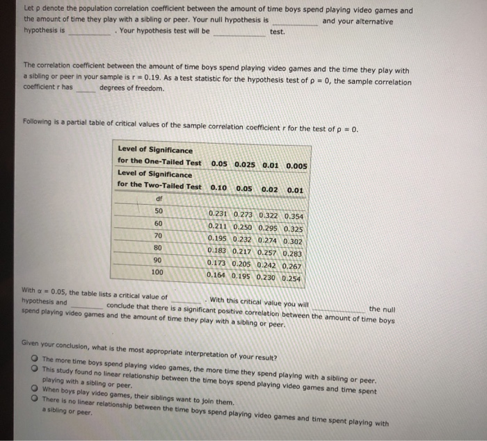 how to write hypothesis for pearson correlation