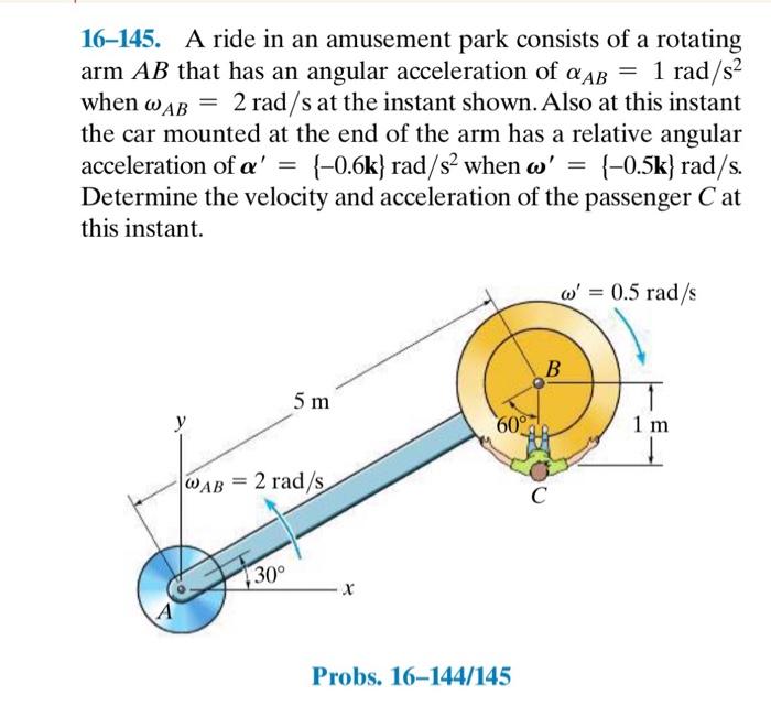 Solved 16-145. A ride in an amusement park consists of a | Chegg.com