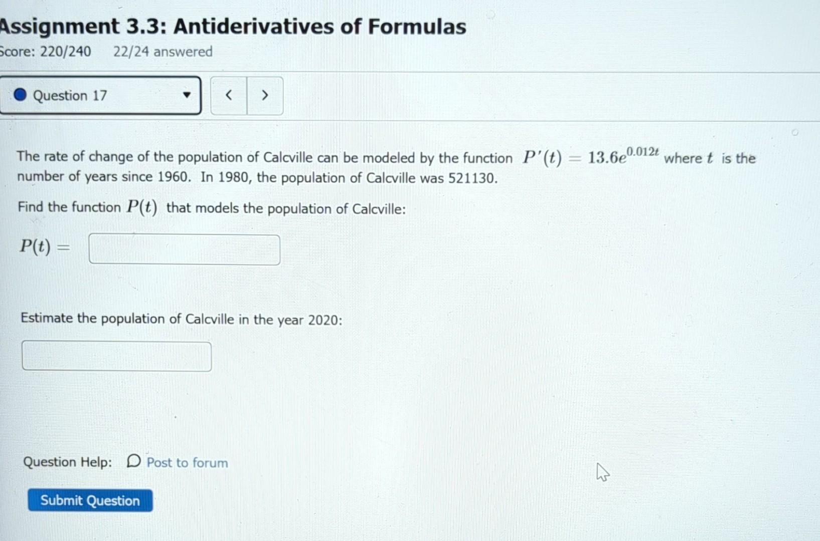 Solved Assignment 3.3: Antiderivatives Of Formulas Score: | Chegg.com