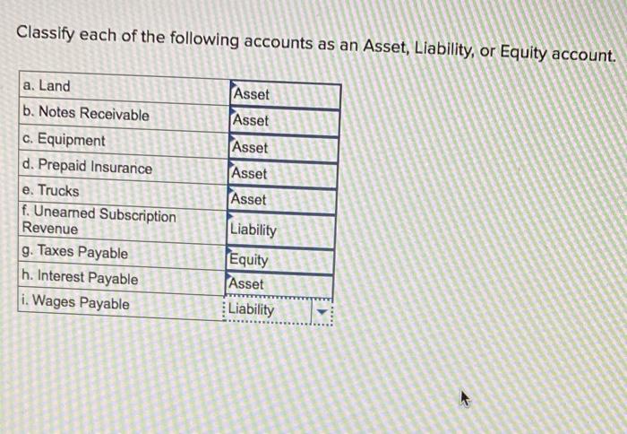 solved-classify-each-of-the-following-accounts-as-an-asset-chegg