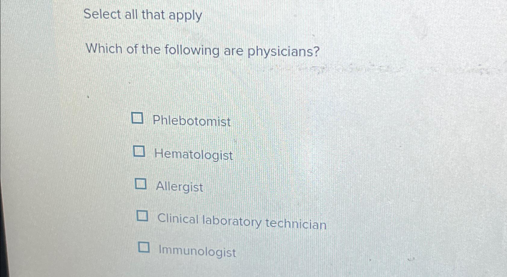 Solved Select all that applyWhich of the following are | Chegg.com