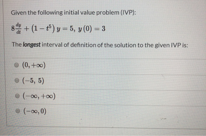 Solved Solve The Following Initial Value Problem Ivp