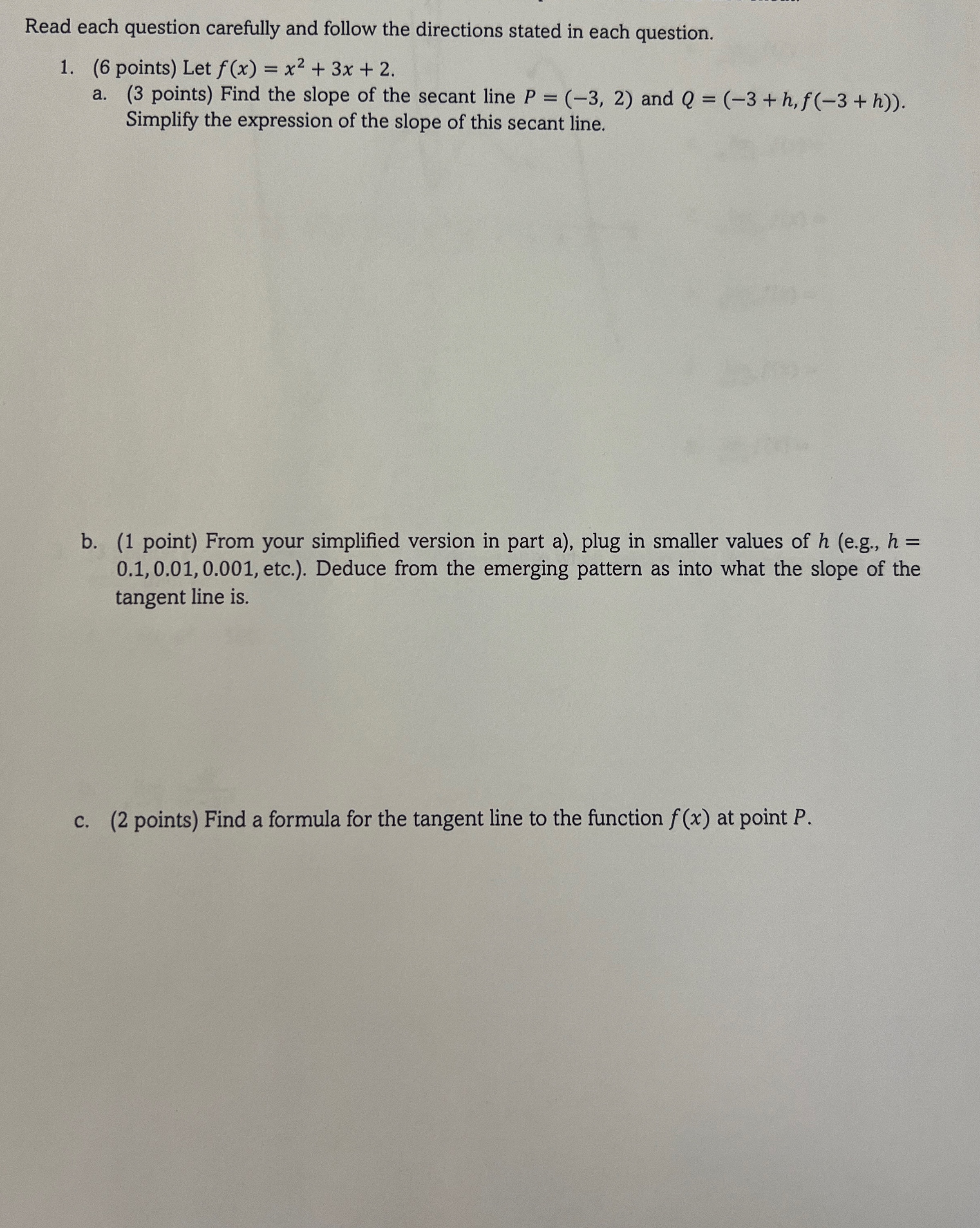 Solved Read each question carefully and follow the | Chegg.com