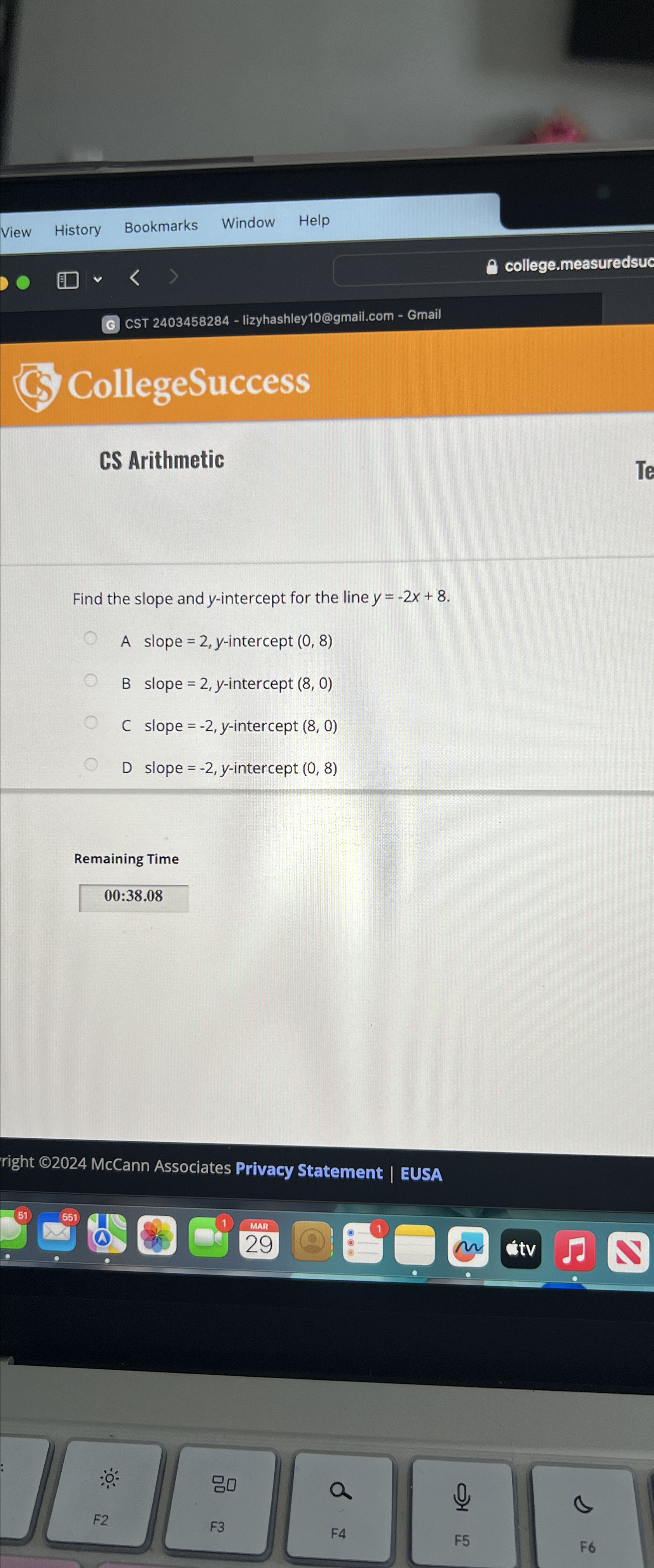 Solved (S) ﻿CollegeSuccessCS ArithmeticFind the slope and | Chegg.com