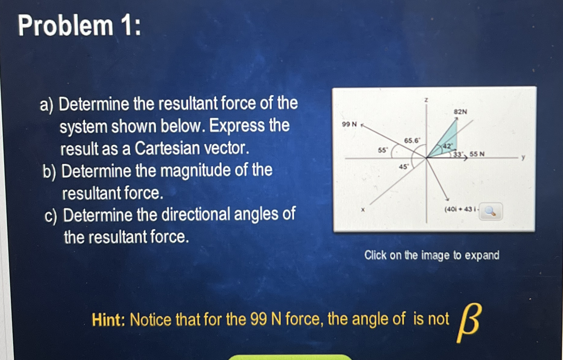 Problem 1:a) ﻿Determine the resultant force of the | Chegg.com